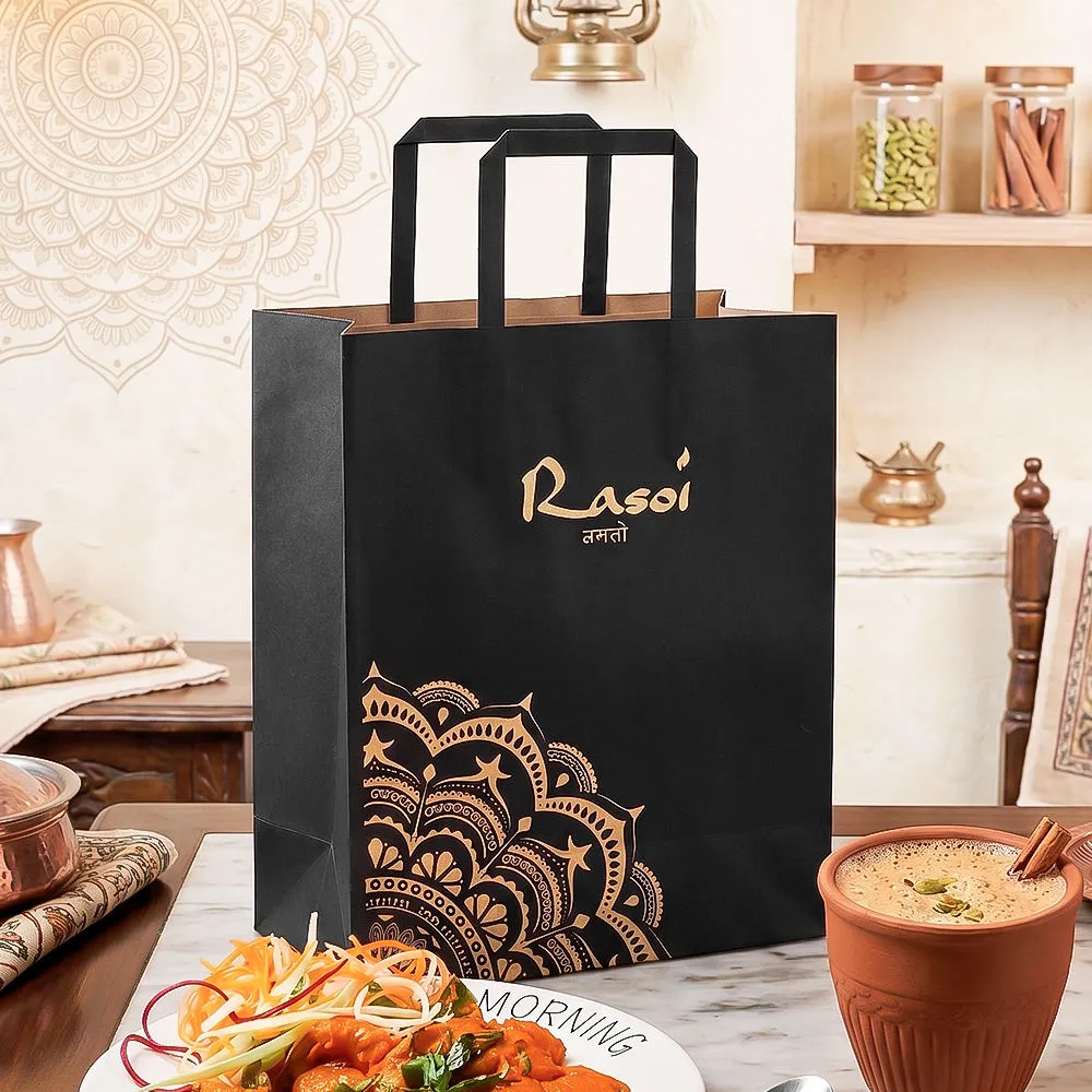 Sustainable Fashion Recycled Bags - Kraft paper bags in three sizes with twisted paper rope handles