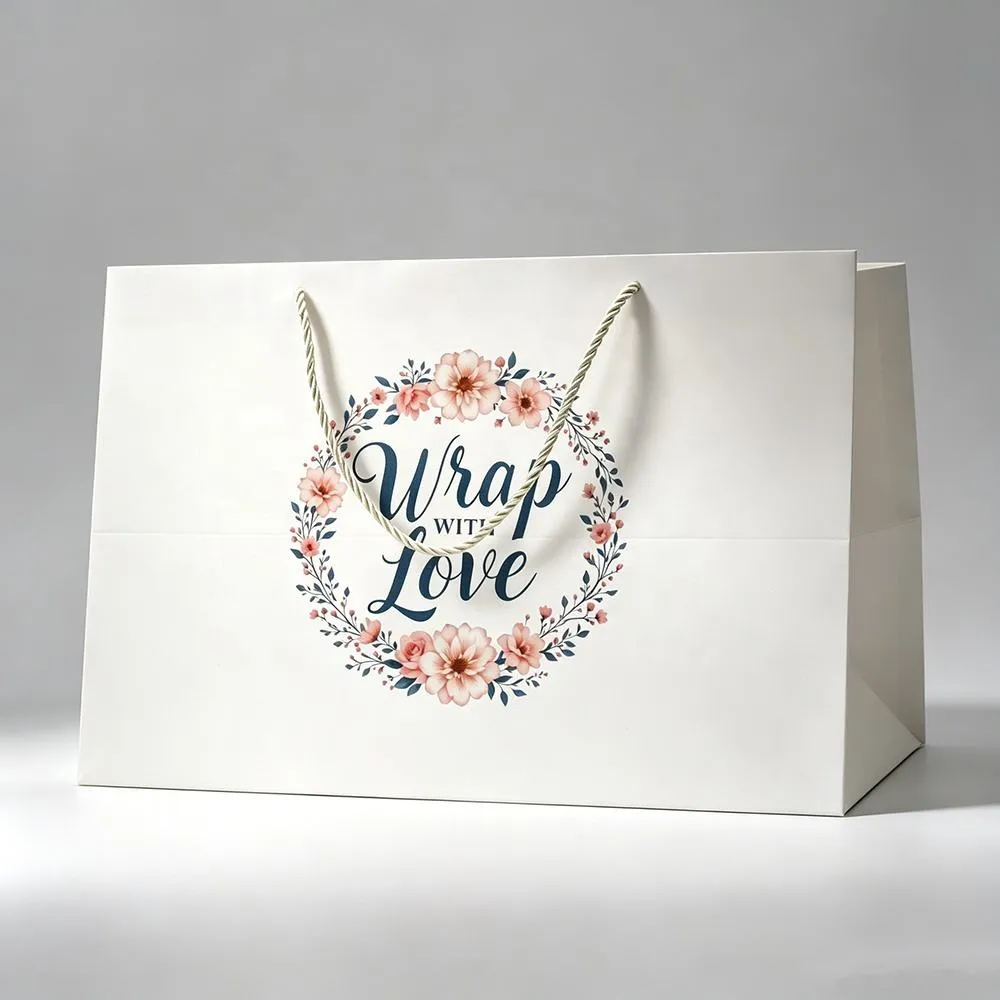 Corporate Brand Event Bags - Black kraft paper bags in three sizes with paper rope handles