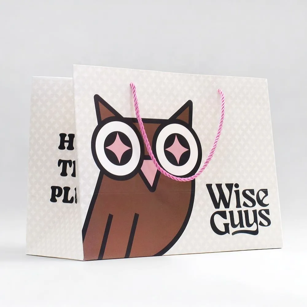 Corporate Brand Event Bags - Navy kraft paper bags with custom printed logo